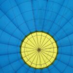 Looking up at the inside of a hot air balloon