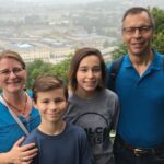 Family overlooking Bath, England