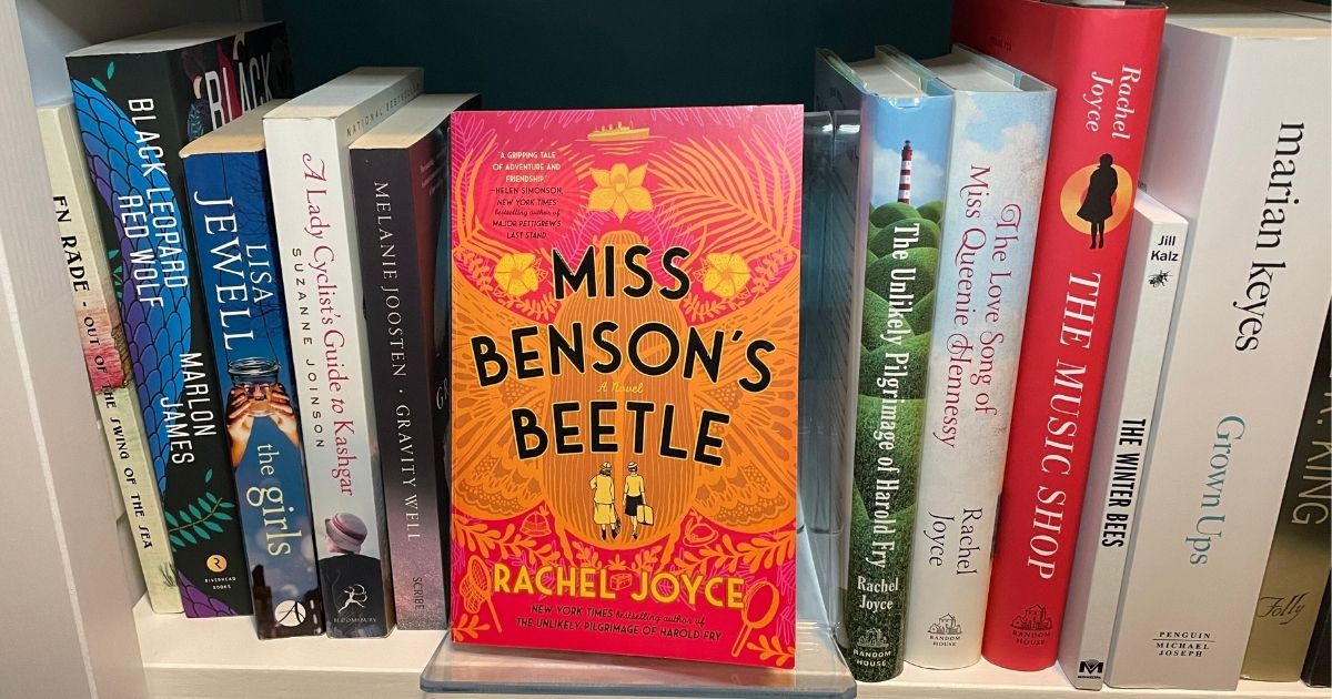 Miss Benson's Beetle novel on a bookshelf
